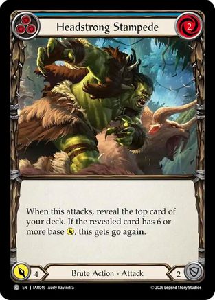 Headstrong Stampede (Blue) (IAR049) - Usurp the Shadow Throne Rainbow Foil