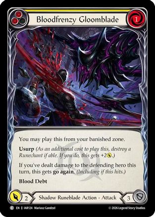 Bloodfrenzy Gloomblade (Yellow) (IAR124) - Usurp the Shadow Throne Rainbow Foil