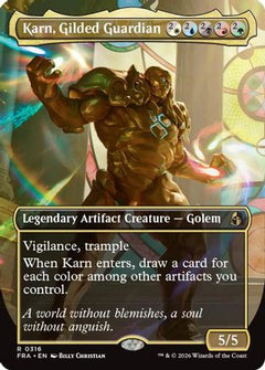 Karn, Gilded Guardian (Borderless) (FRA-316) - Reality Fracture Foil-1