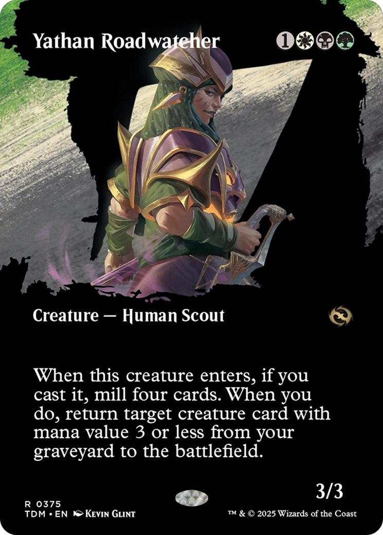 Yathan Roadwatcher (Borderless) (TDM-375) - Tarkir: Dragonstorm: (Showcase) (Borderless) Foil-1