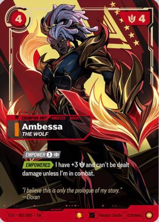 Ambessa, The Wolf (T1 Worlds Champion Signature Edition Bundle) (T1S 001/005) - Riftbound Promotional Cards Foil-1