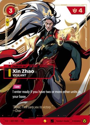 Xin Zhao, Vigilant (T1 Worlds Champion Signature Edition Bundle) (T1S 002/005) - Riftbound Promotional Cards Foil-1