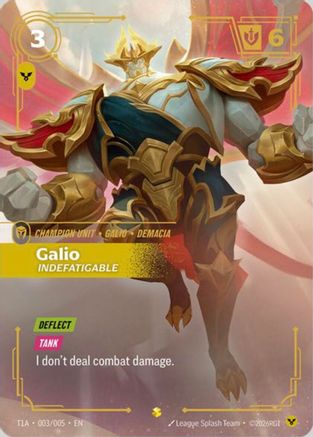 Galio, Indefatigable (T1 Worlds Champion Player Bundle) (T1A 003/005) - Riftbound Promotional Cards Foil