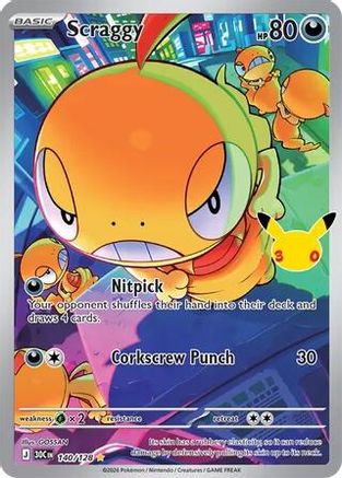 Scraggy 140/128  - Holofoil ME 30th Celebration - Illustration Rare-1