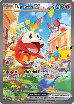 Fuecoco ex 147/128  - Holofoil ME 30th Celebration - Special Illustration Rare-1