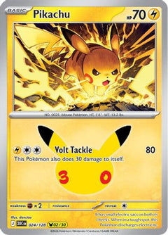 Pikachu 024/128  - Holofoil ME 30th Celebration - Pikachu Rare-1