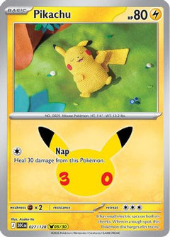 Pikachu 027/128  - Holofoil ME 30th Celebration - Pikachu Rare-1