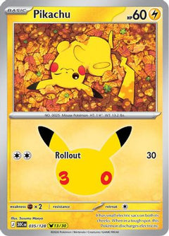 Pikachu 035/128  - Holofoil ME 30th Celebration - Pikachu Rare-1