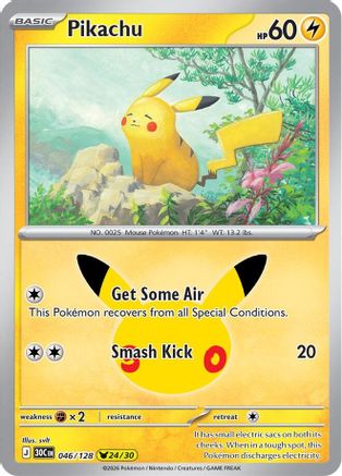 Pikachu 046/128  - Holofoil ME 30th Celebration - Pikachu Rare-1