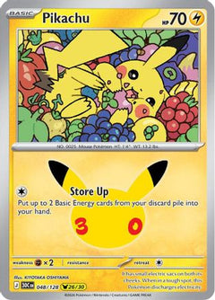 Pikachu 048/128  - Holofoil ME 30th Celebration - Pikachu Rare-1