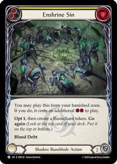Enshrine Sin (Yellow) (IAR139) - Usurp the Shadow Throne Rainbow Foil-1