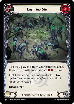 Enshrine Sin (Yellow) (IAR139) - Usurp the Shadow Throne Rainbow Foil