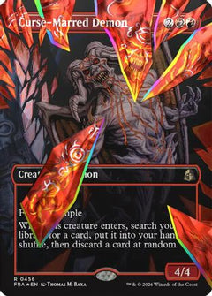 Curse-Marred Demon (Borderless) (Facet Foil) (FRA-456) - Reality Fracture Foil-1