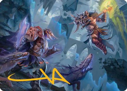 Garruk, Veiled Butcher // Garruk, Curse Breaker Art Card (Gold-Stamped Signature) (ASFRA-032) - Art Series: Reality Fracture-1