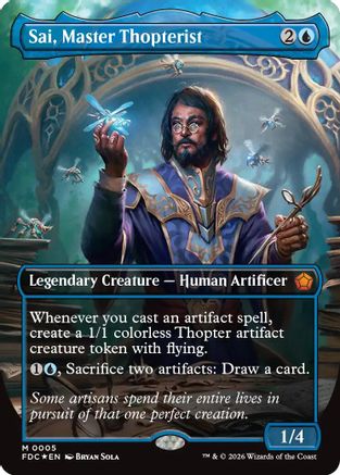 Sai, Master Thopterist (Borderless) (FDC-005) - Commander: Foundations Foil-1