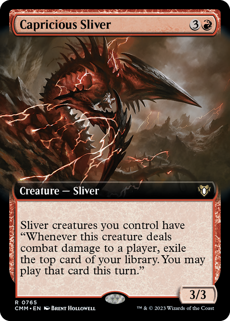 Capricious Sliver (Extended Art) [Commander Masters]-1