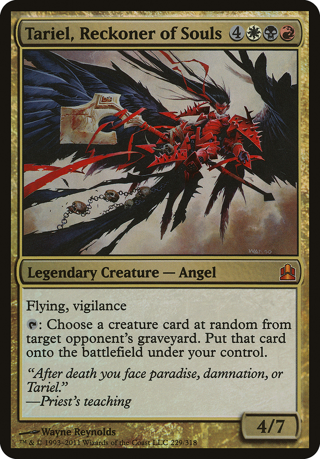 Tariel, Reckoner of Souls (Oversized) [Commander 2011 Oversized]-1