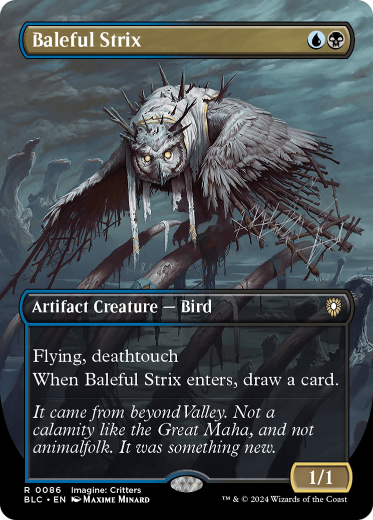 Baleful Strix (Borderless) [Bloomburrow Commander]-1