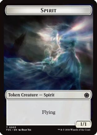 Spirit // Clue Double-Sided Token (FDC-3 // 13) - Commander: Foundations-1