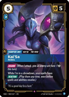 Kai'Sa, Rebel (063/167) - Radiance Foil-1