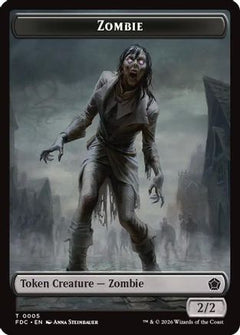 Zombie // Zombie Knight Double-Sided Token (FDC-5 // 6) - Commander: Foundations-1