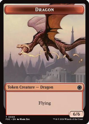 Dragon (0009) // Treasure Double-Sided Token (FDC-9 // 16) - Commander: Foundations-1