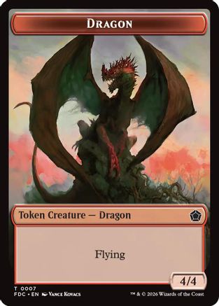 Dragon (0007) // Treasure Double-Sided Token (FDC-7 // 16) - Commander: Foundations-1