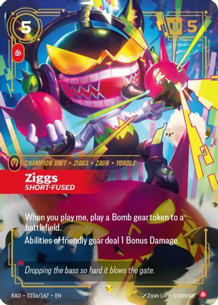 Ziggs, Short-Fused (Alternate Art) (023a/167) - Radiance Foil-1