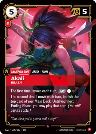 Akali, Brash (015/167) - Radiance Foil-1