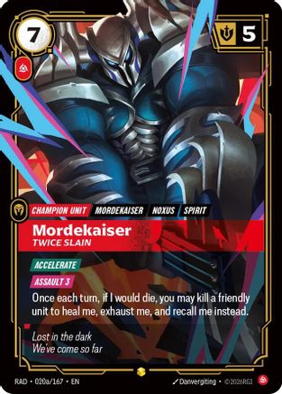 Mordekaiser, Twice Slain (Alternate Art) (020a/167) - Radiance Foil-1