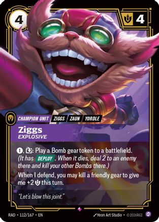 Ziggs, Explosive (112/167) - Radiance Foil-1
