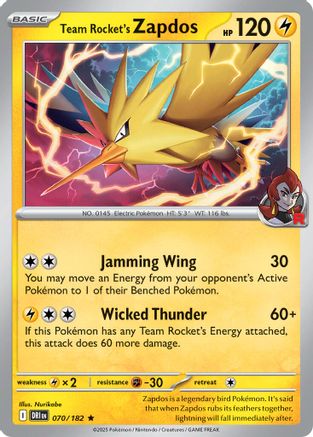 Team Rocket's Zapdos 070/182  Deck Exclusives - Rare-1