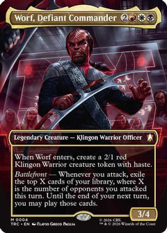 Worf, Defiant Commander (Borderless) (TRC-004) - Commander: Star Trek Foil-1