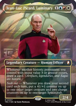 Jean-Luc Picard, Luminary (Borderless) (Surge Foil) (TRC-007) - Commander: Star Trek Foil-1
