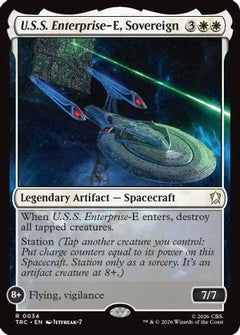 U.S.S. Enterprise-E, Sovereign (Surge Foil) (TRC-034) - Commander: Star Trek Foil-1