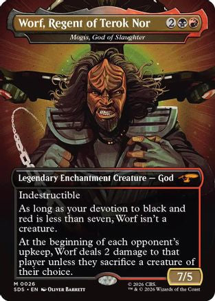 Worf, Regent of Terok Nor - Mogis, God of Slaughter (Borderless) (SDS-026) - Star Trek: Stardates Foil-1