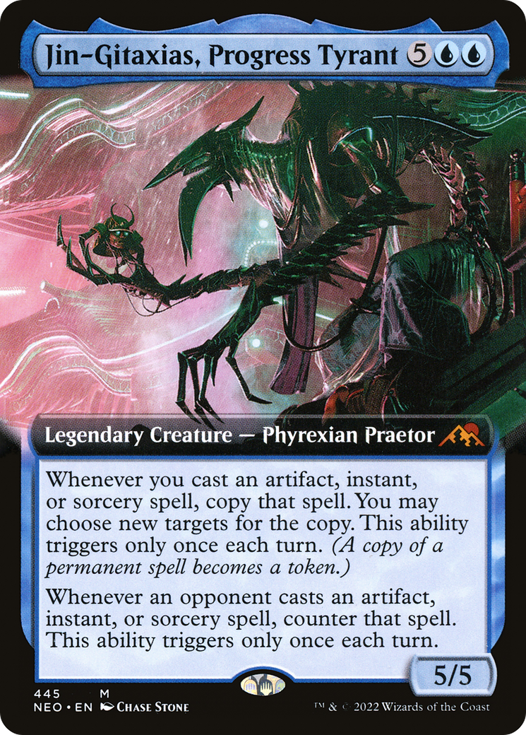 Jin-Gitaxias, Progress Tyrant (Extended Art) [Kamigawa: Neon Dynasty]-1