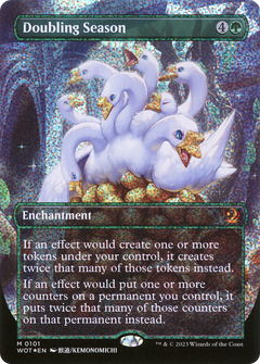 Doubling Season (Anime Borderless) (Confetti Foil) [Wilds of Eldraine: Enchanting Tales]-1