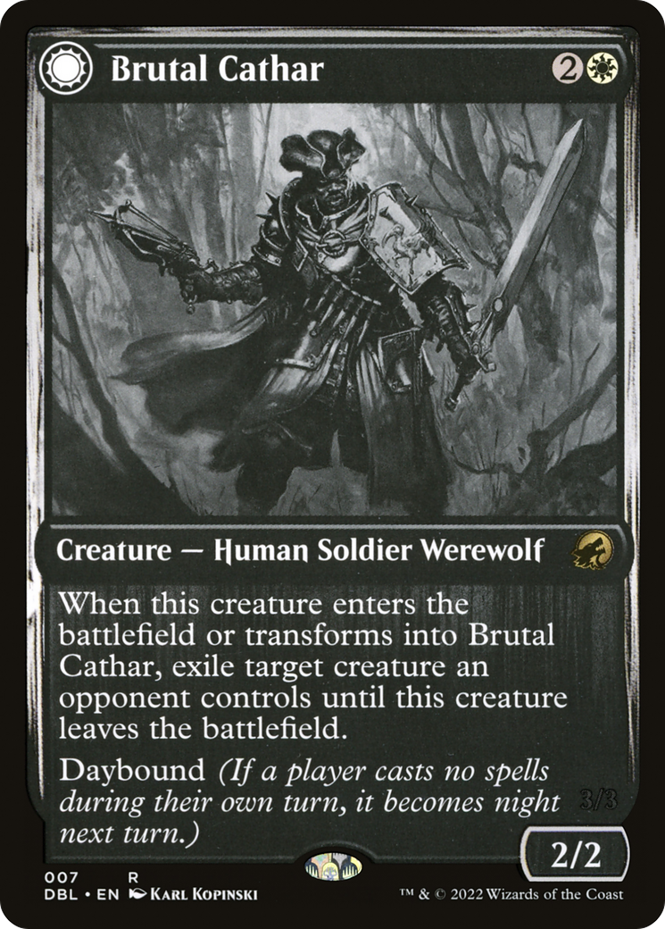Brutal Cathar // Moonrage Brute [Innistrad: Double Feature]-3