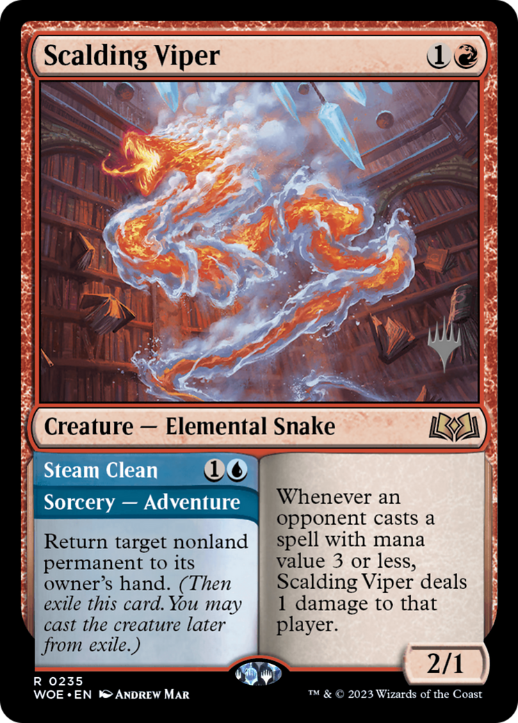 Scalding Viper // Steam Clean (Promo Pack) [Wilds of Eldraine Promos]-1