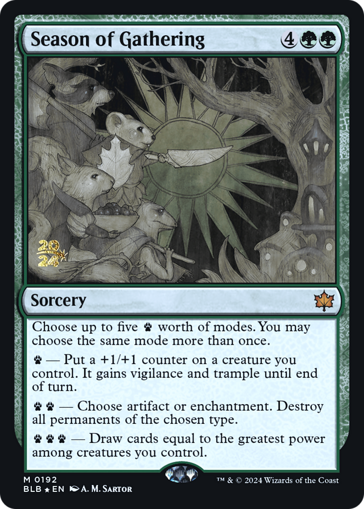 Season of Gathering [Bloomburrow Prerelease Promos]-1
