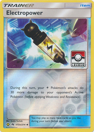 Electropower (172a/214) (League Promo) [Sun & Moon: Lost Thunder]-1