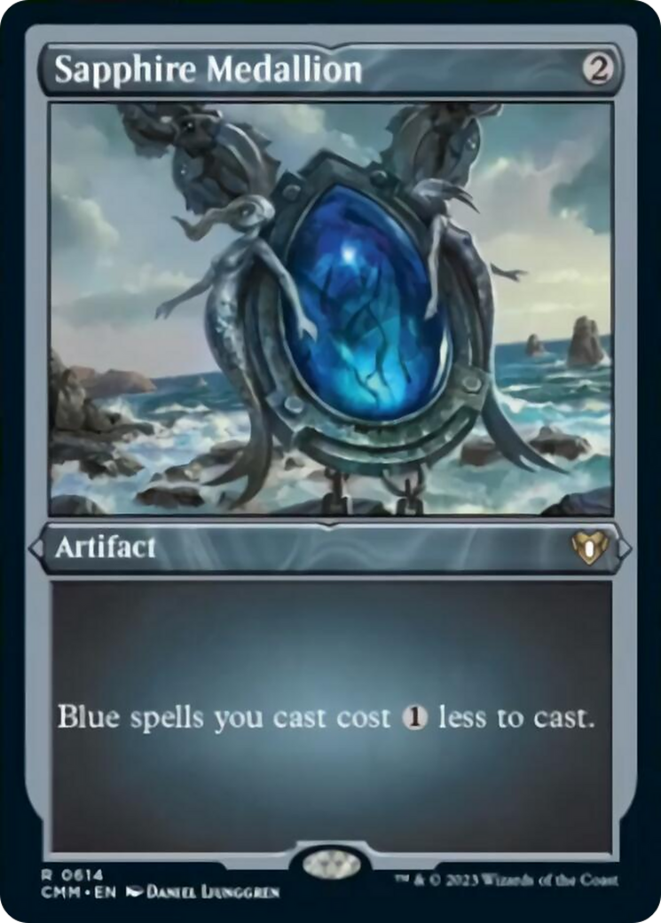 Sapphire Medallion (Foil Etched) [Commander Masters]-1