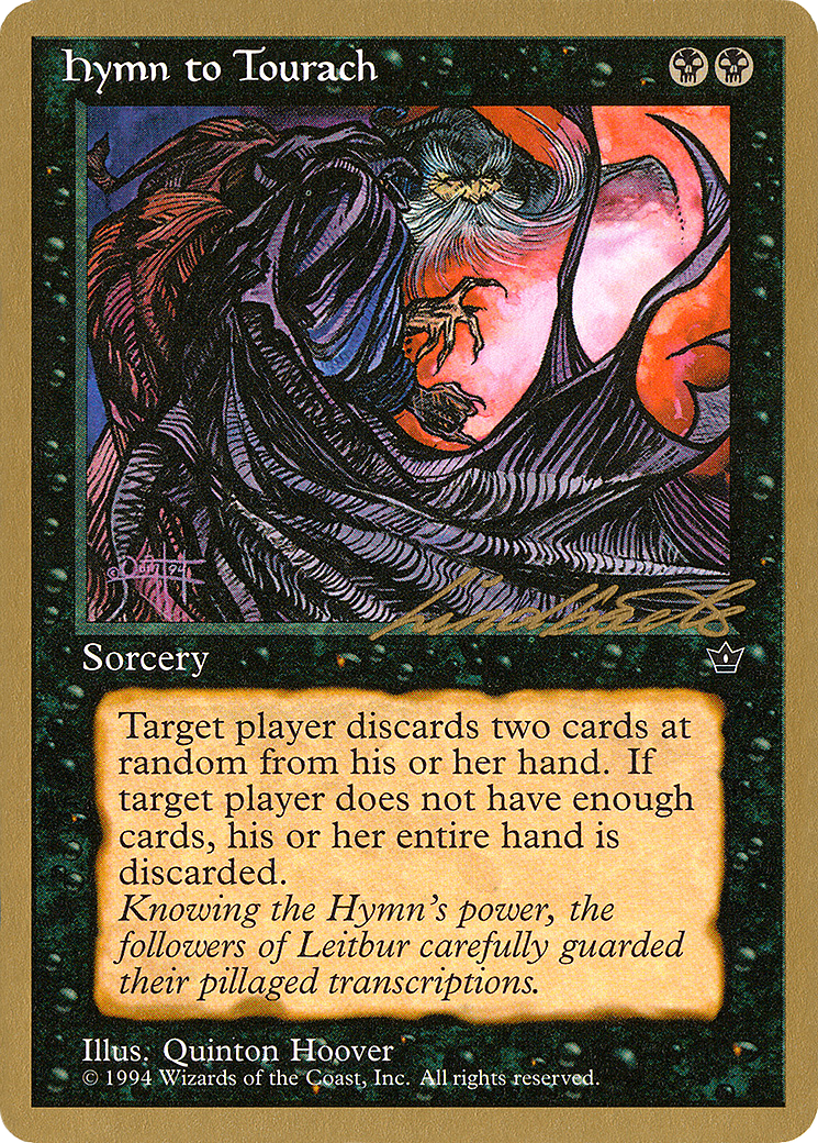 Hymn to Tourach (Cloak) (Leon Lindback) [Pro Tour Collector Set]-1