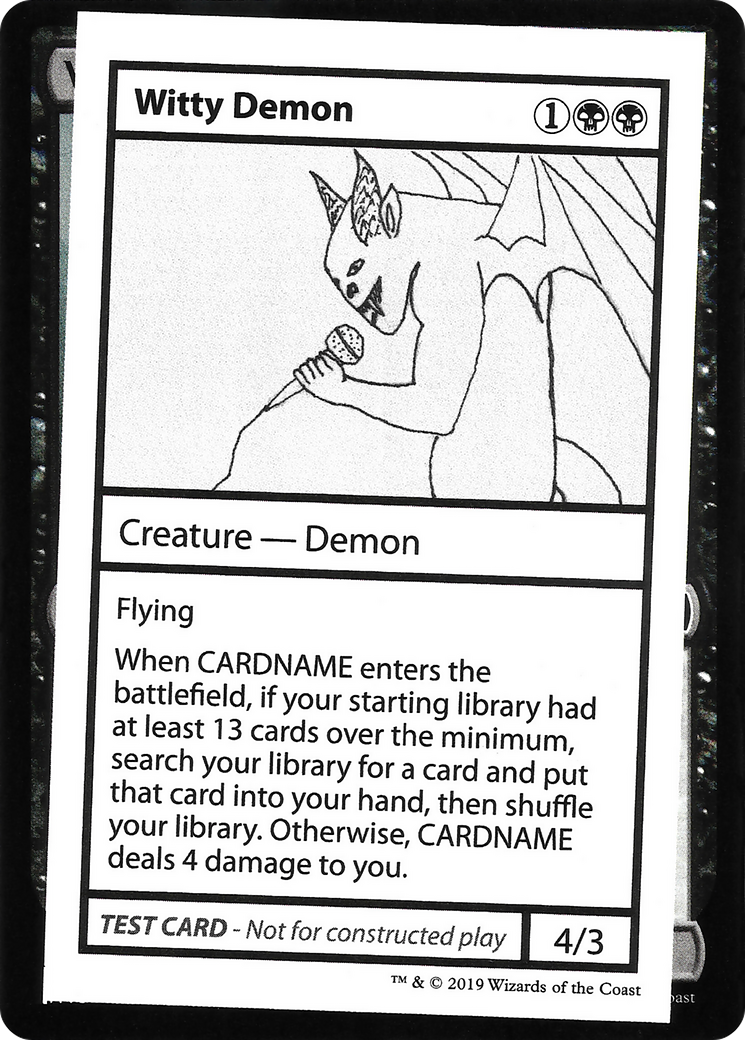 Witty Demon (No PW Symbol) (CMB1-) - Mystery Booster Playtest Cards 2021-1
