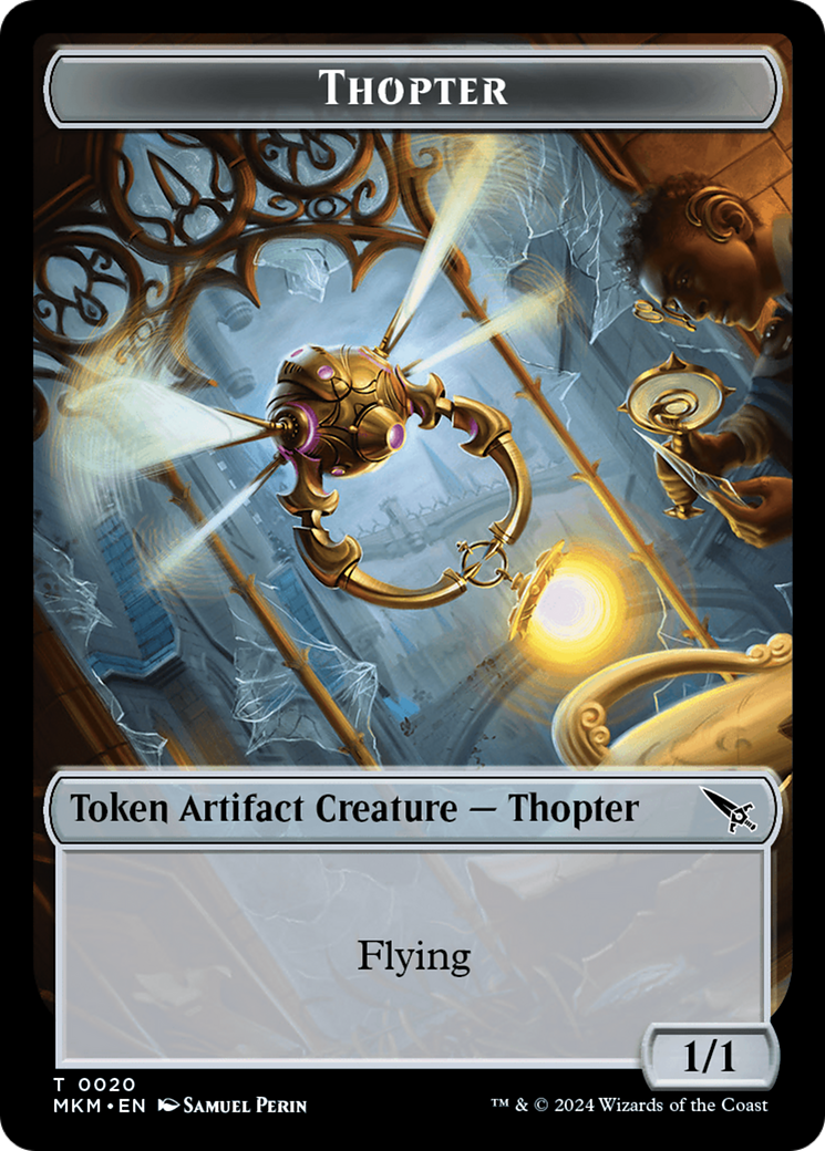 Thopter (0020) // Clue (0017) Double-Sided Token [Murders at Karlov Manor Tokens]-1
