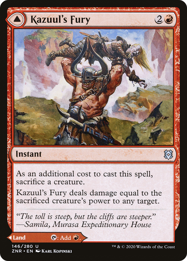 Kazuul's Fury // Kazuul's Cliffs [Zendikar Rising]-3