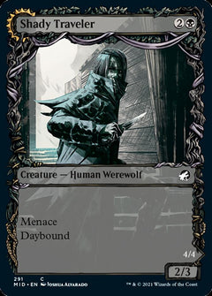 Shady Traveler // Stalking Predator (Showcase Equinox) [Innistrad: Midnight Hunt]-1