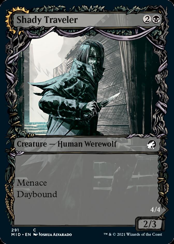 Shady Traveler // Stalking Predator (Showcase Equinox) [Innistrad: Midnight Hunt]-1