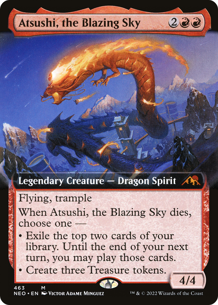 Atsushi, the Blazing Sky (Extended Art) [Kamigawa: Neon Dynasty]-1